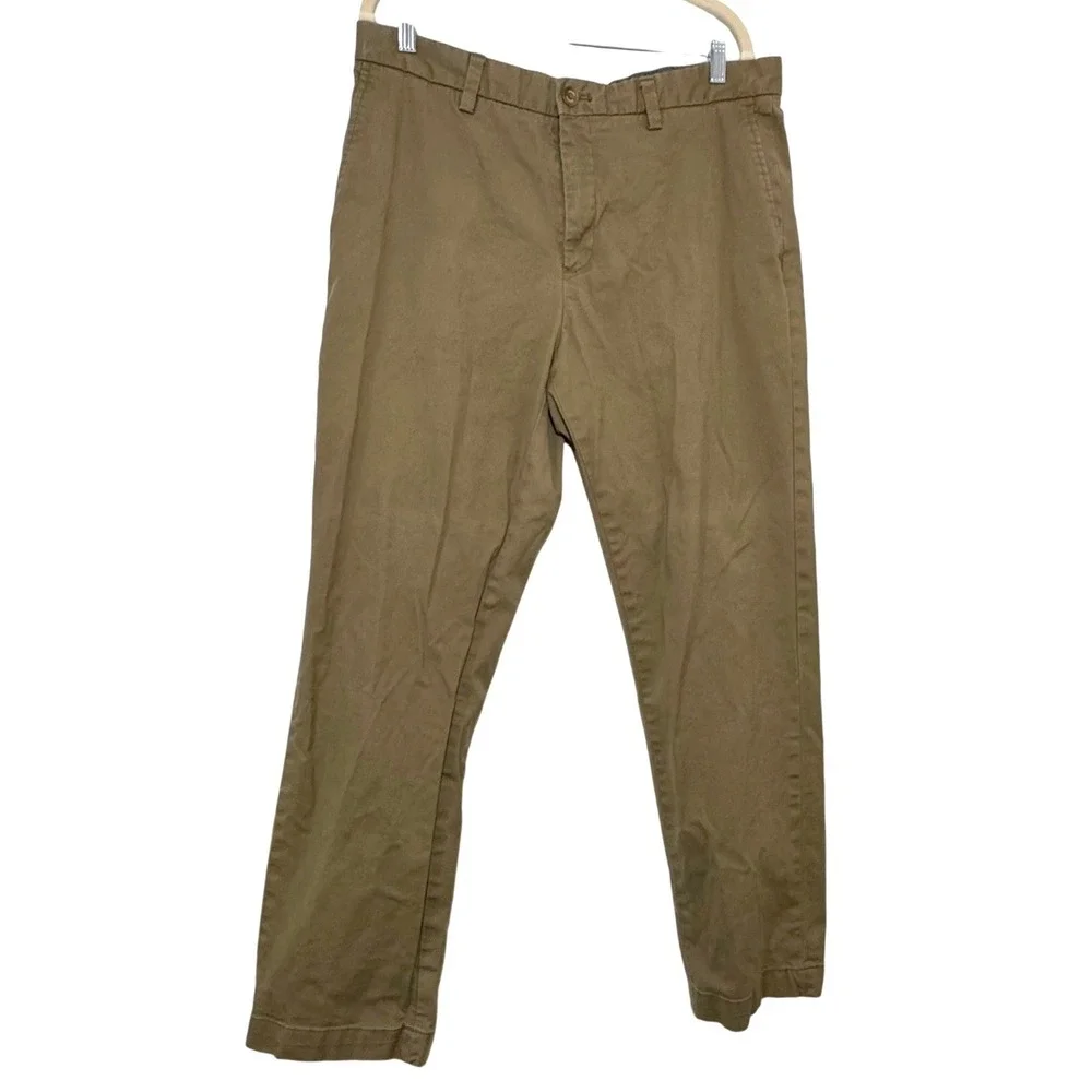 Banana Republic Mens Emerson Straight Chino Pants Acorn Brown 35x32 229717